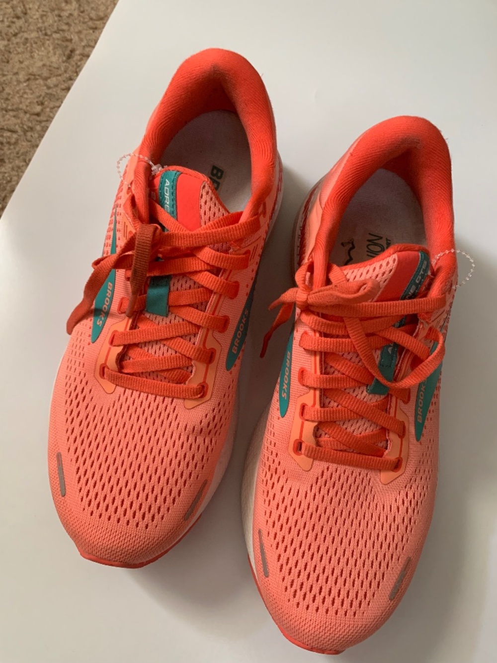 Brooks Adrenaline GTS Running Shoes Coral Orange Teal Women’s Sneakers